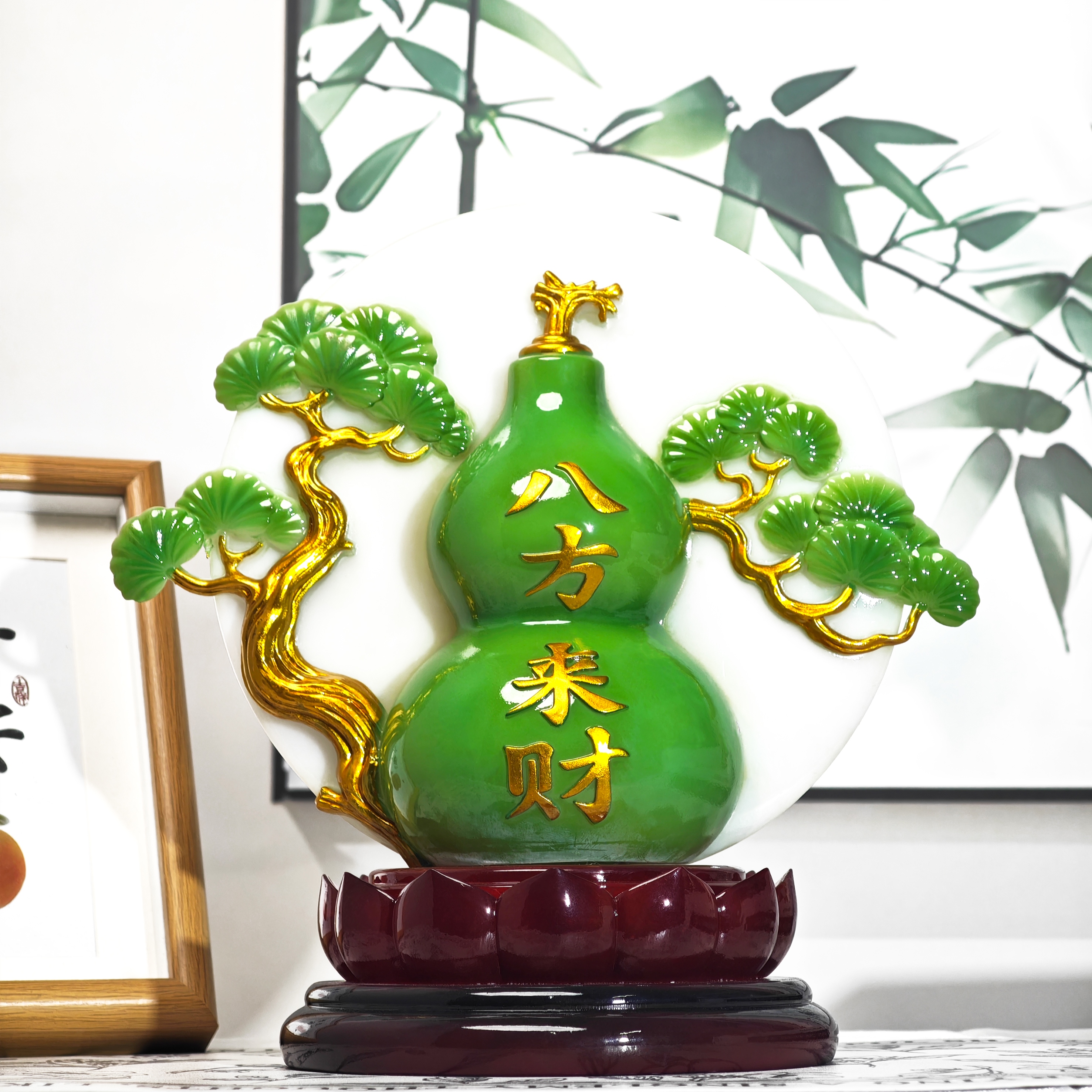 中式八方来财葫芦摆件
