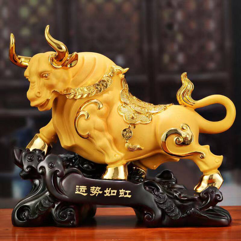 牛摆件招财牛客厅镇宅公司老板桌办公室装饰品牛年创意生肖吉祥物