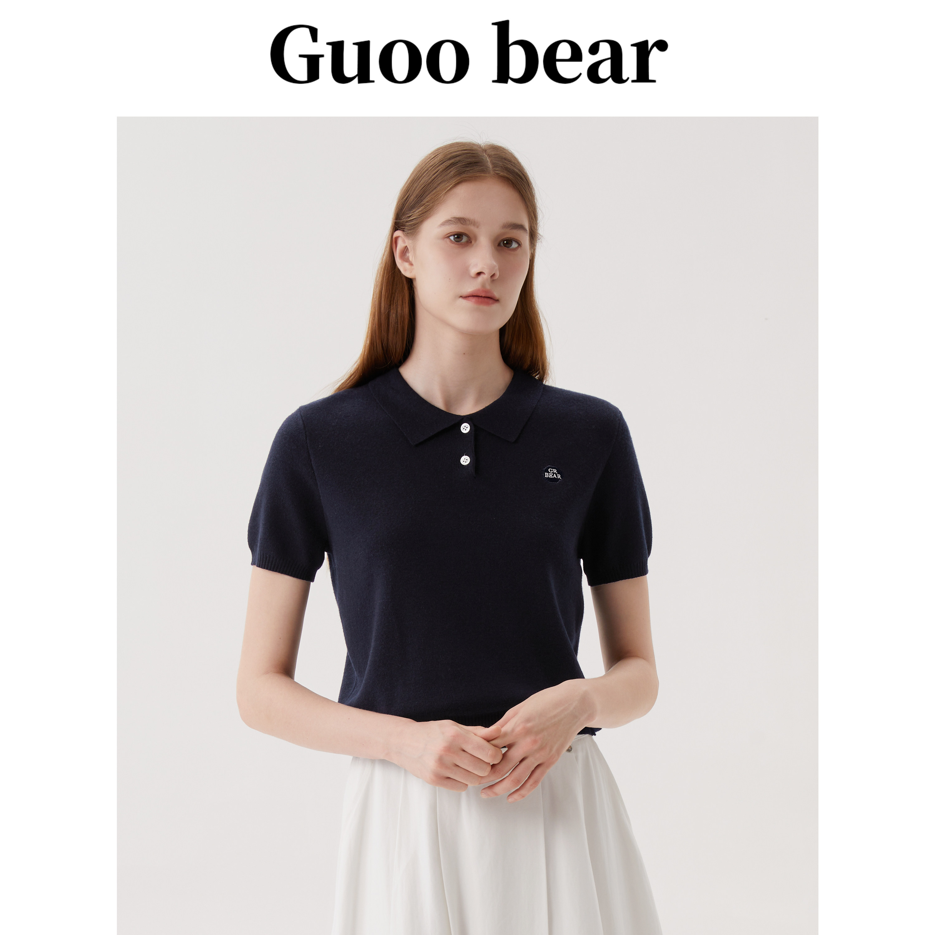 GUOOBEAR古家小熊POLO针织短袖图片
