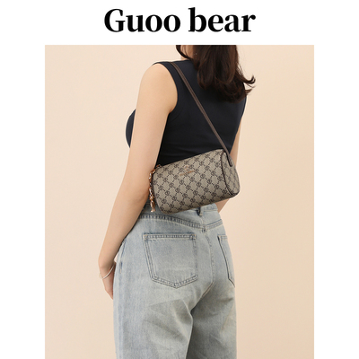 GUOOBEAR古家小熊圆桶包斜挎小包女2025夏季新款轻奢超火爆圆筒包