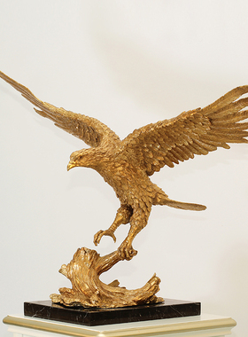 法式全铜雄鹰摆件大鹏展翅大展宏图欧式复古奢华别墅书房装饰品