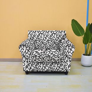 5片式美式弹力单人沙发套加独立坐垫套1人2件