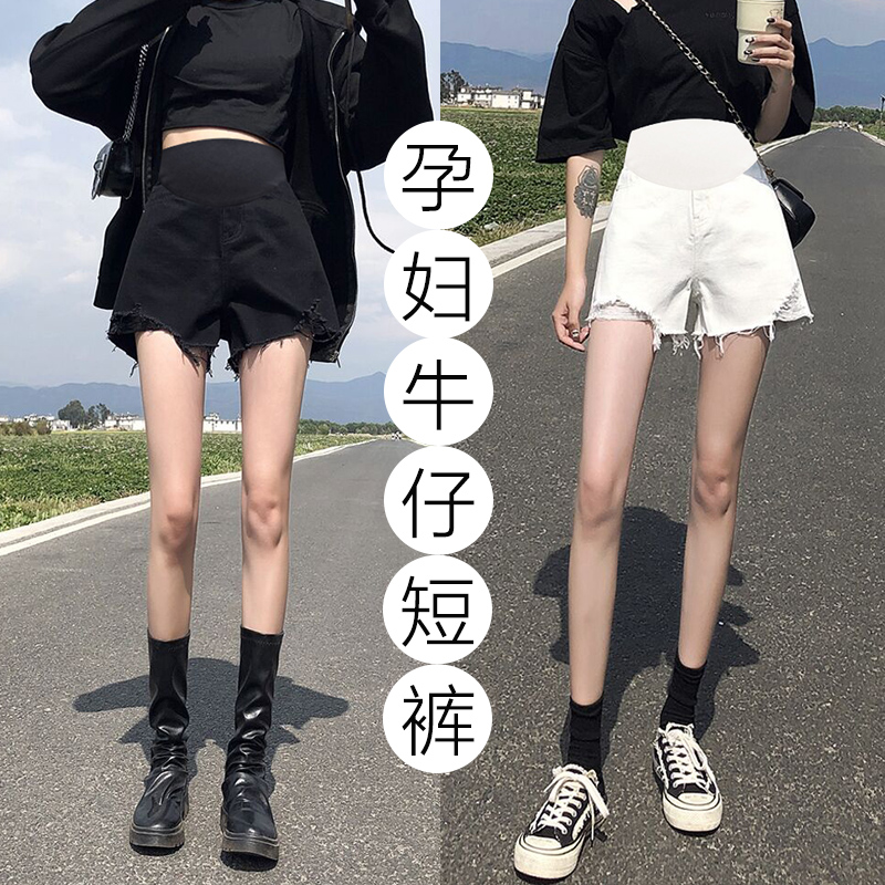 孕妇短裤女春夏季薄款外穿孕早期C孕妇裤子小个子夏装打底牛仔短