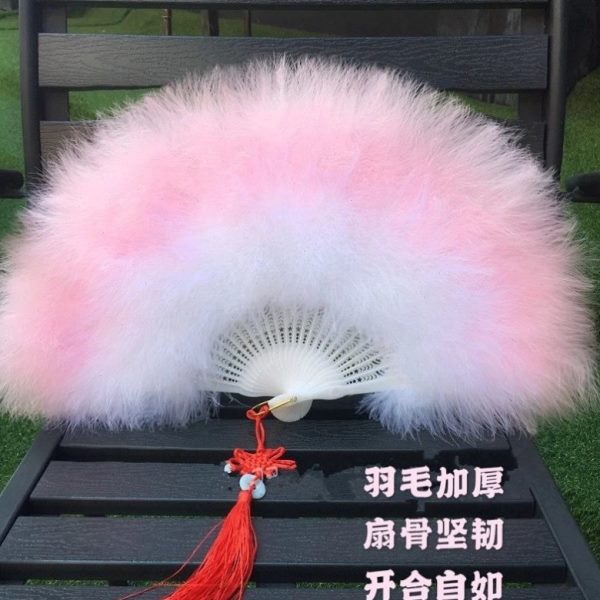 扇毛毛上海夜折扇毛鹅民国古风子羽毛扇白色毛绒舞蹈旗袍拍照道具