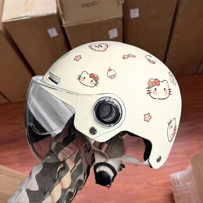 3C国标卡通KT猫电动车头盔