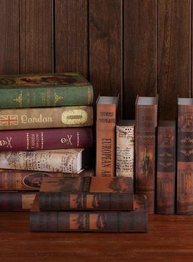 欧式覆古怀旧假书彷真书摆件创意饰品道具模型书咖啡厅网咖装饰书