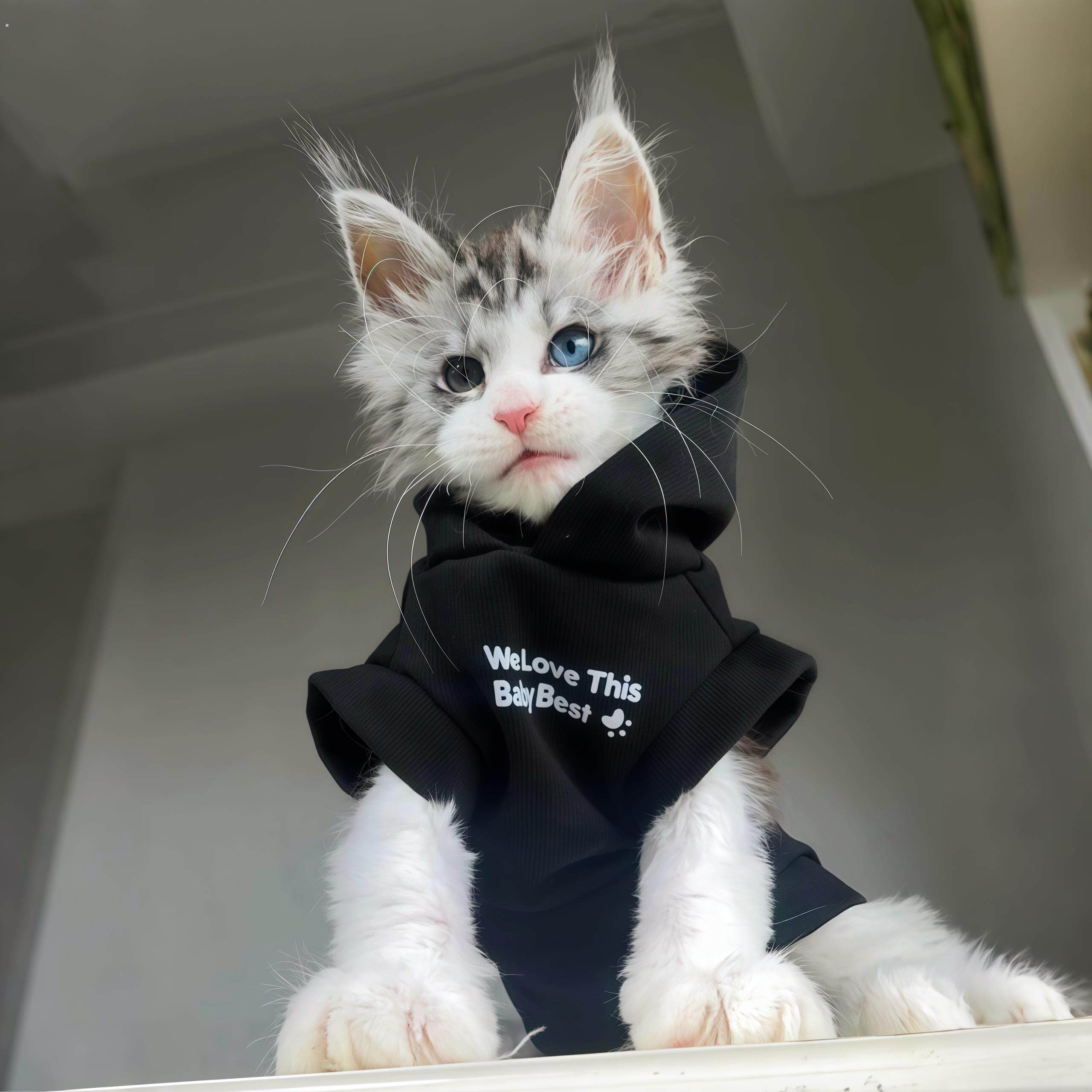 缅因猫衣服春夏季天专用帅气公猫咪衣服马甲卫衣无袖外出服布偶猫