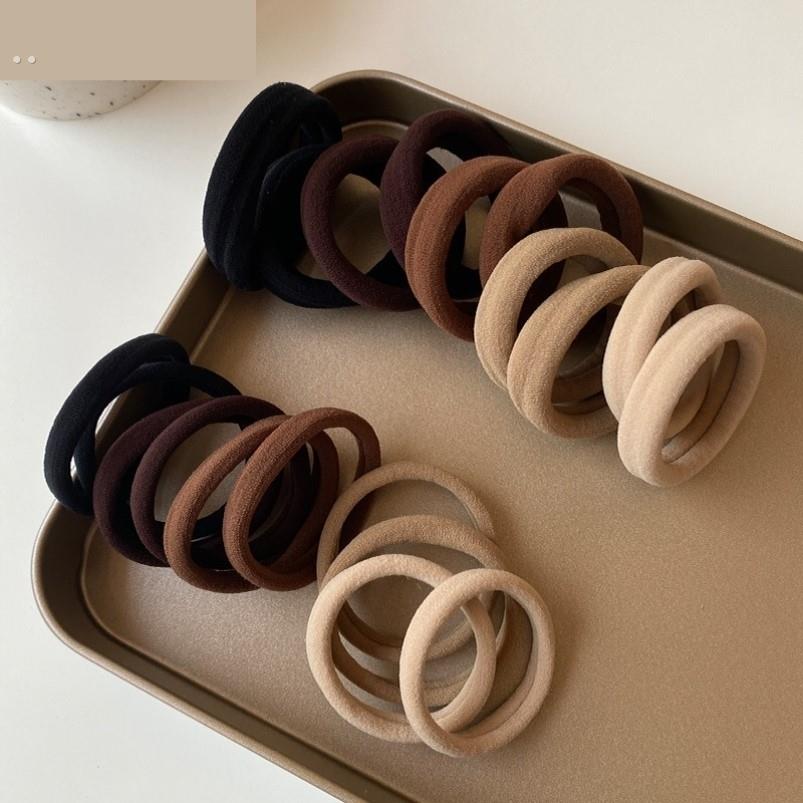 舒适无痕皮筋女扎头韩国高弹力黑色丸子头绳高马尾发绳粗发圈