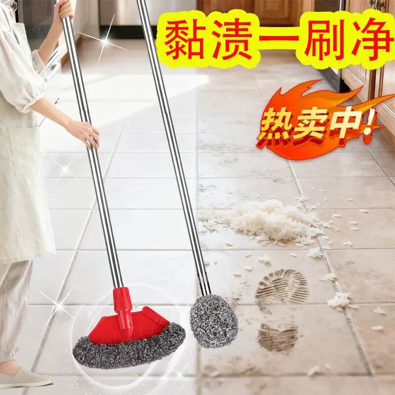 瓷砖长柄刷子不弯腰环卫钢丝刷带把擦地钢丝刷外墙灶台