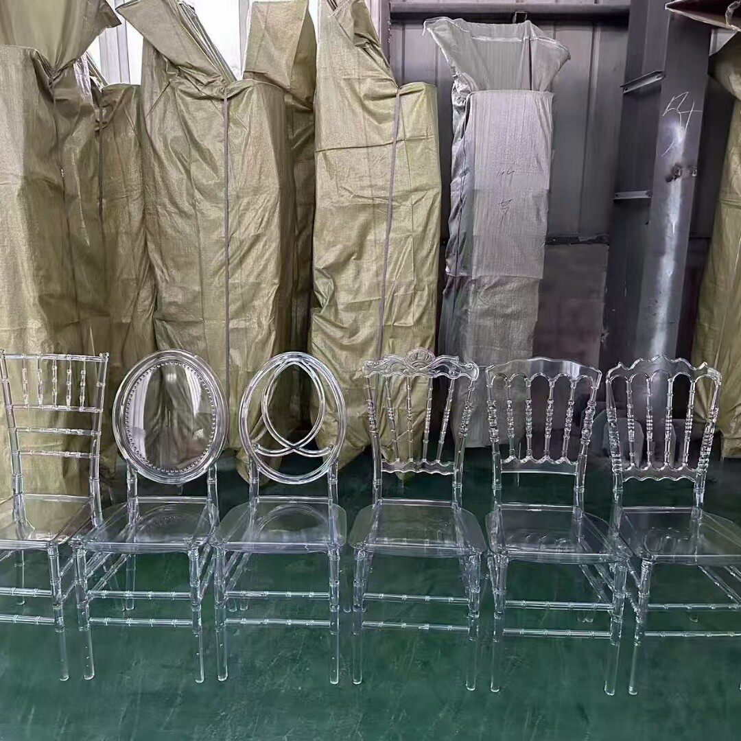 酒店婚礼水晶椅子宴会厅透明亚克力椅户外礼堂亚克力水晶竹节椅