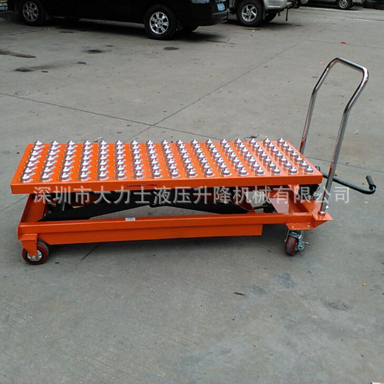 滚珠式模具平台车 手动液压装卸平台工具车 牛眼式平台手推车