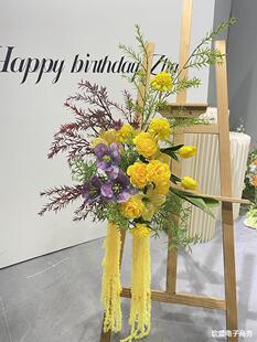 仿真花婚庆开业布置水牌花展架婚礼迎宾牌指示牌水牌装饰绑花艺