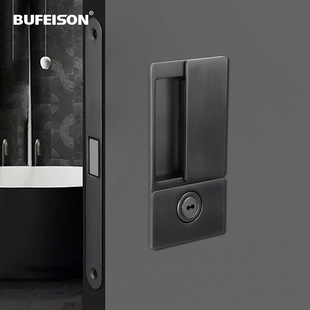 卧室木门房门锁磁吸内嵌平开门锁极简静音平面无把手双面隐形锁