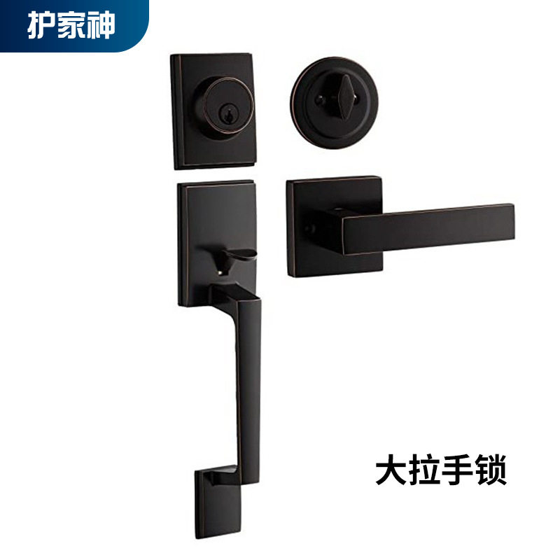 跨境美标别墅大拉手门锁锌合金机械通用型门锁酒店公寓室内执手锁