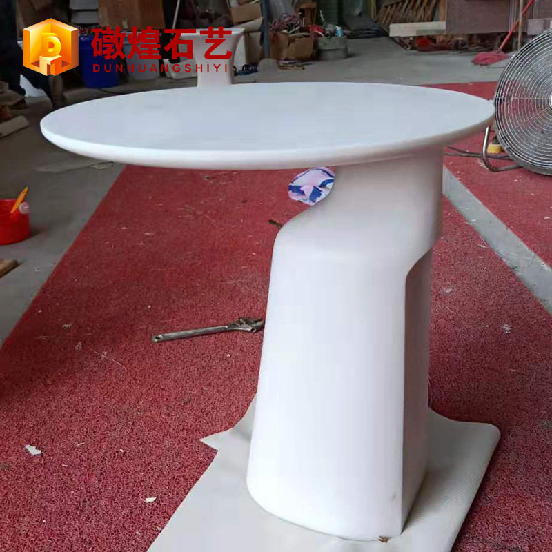 礅煌天然大理石茶几白色北欧客厅创意设计师异形现代简约个性茶几