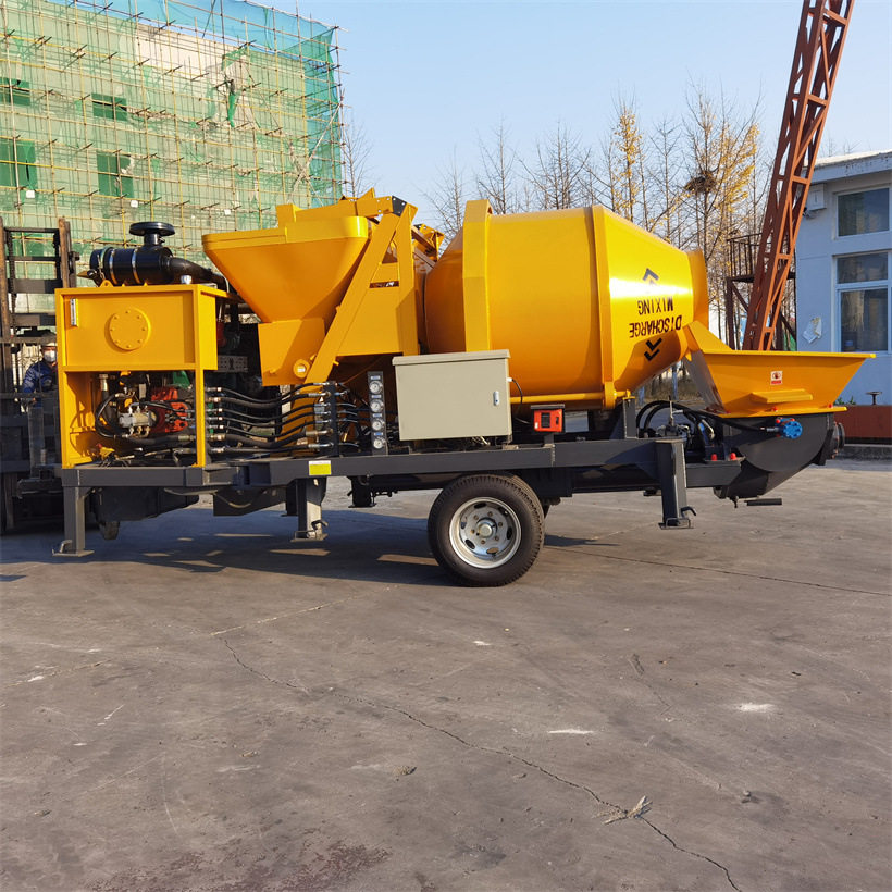 带拖泵一体机 混凝土搅拌拖泵 柴电两用搅拌地泵混泥土地泵 胶圈