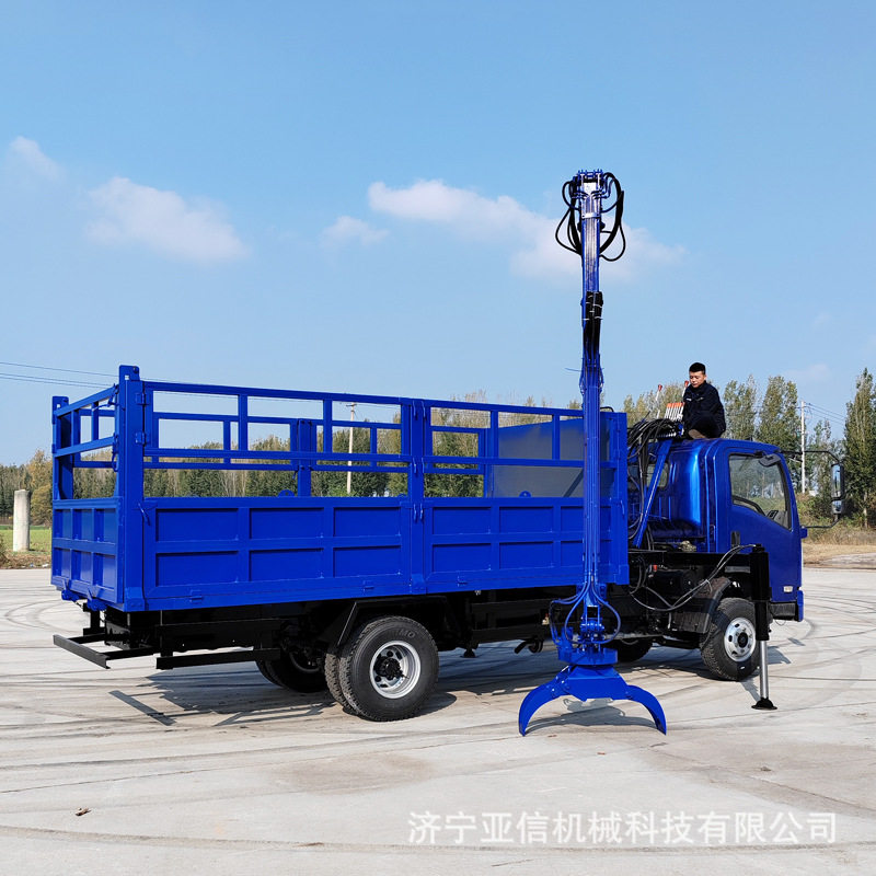 四不像随车抓木机 双顶自卸车厢 折叠式液压抓臂 甘蔗木材抓运机