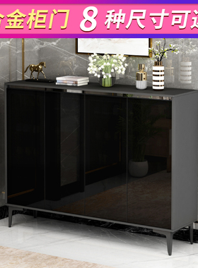 ft轻奢鞋柜 简约现代极简玻璃门客厅大容量阳台小柜 门口玄关灰色