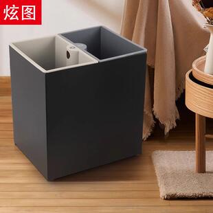 分类垃圾桶酒店客房桶高档厨房办公室双专用干湿分离无盖厨余家用