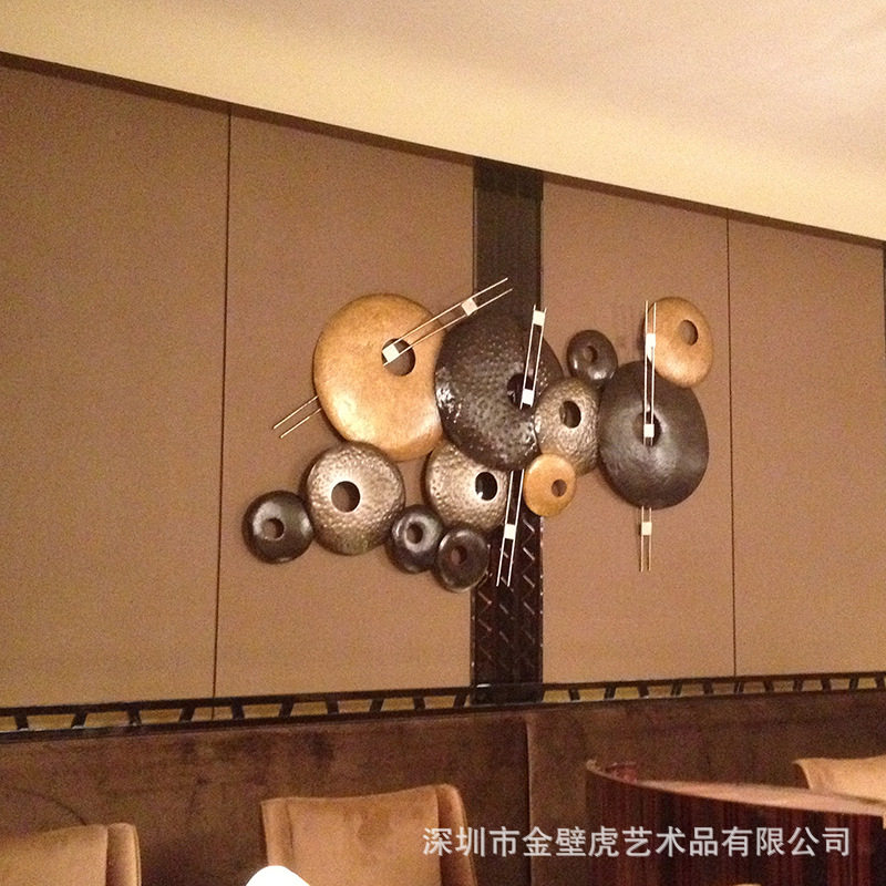BH-B178酒店售楼处金属壁挂 电镀飞鸟小鱼可自由排列墙饰不锈钢鱼