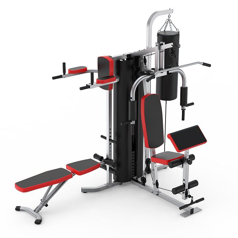 厂家综合训练器家用三人站拳击沙袋多功能组合健身器材multi-gym