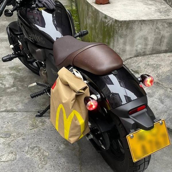 两侧摩托车边包后收纳踏板电动车大容量挂包防水麦当劳置尾包复古
