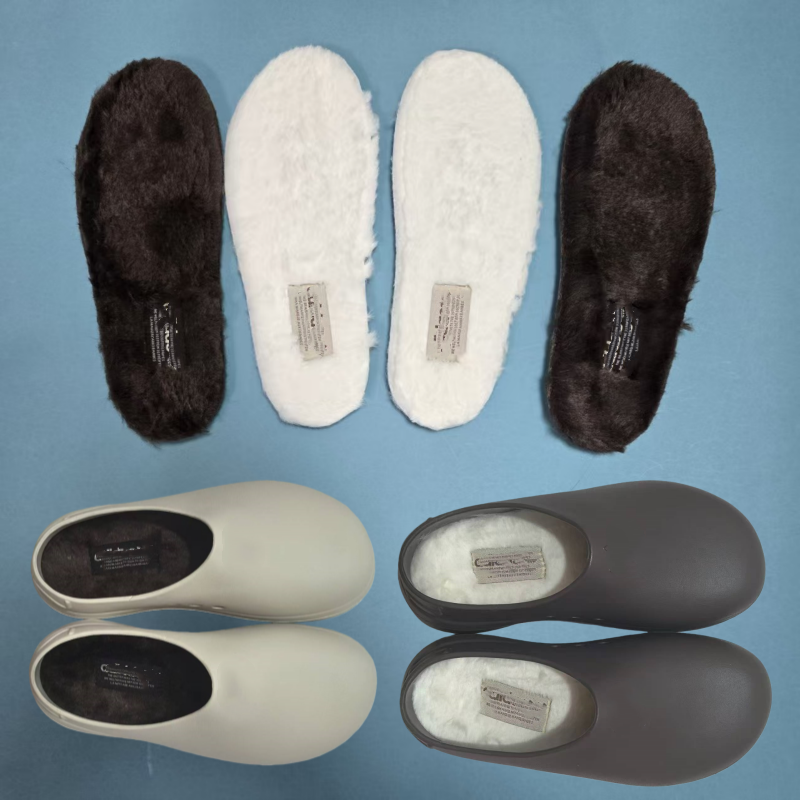 穆勒厨师鞋专用鞋垫加绒加毛男女原装透气加厚保暖踩屎感冬季替换