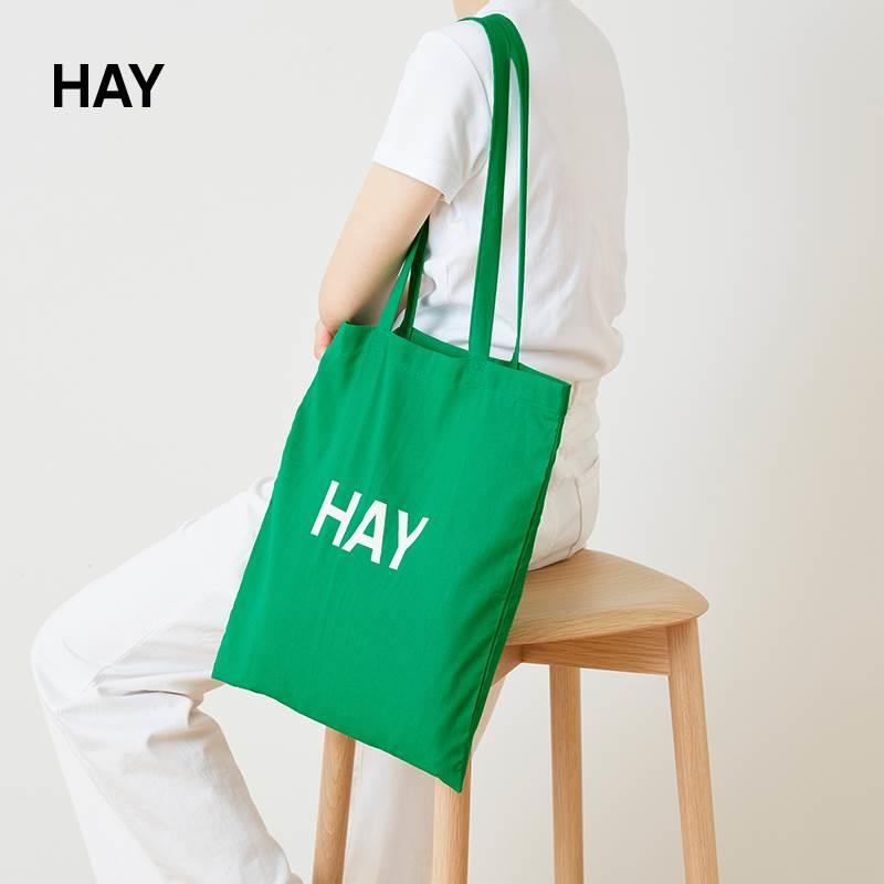 HAY Tote Bag 布艺购物袋 字母帆布袋ins棉布袋 纯色logo帆布包