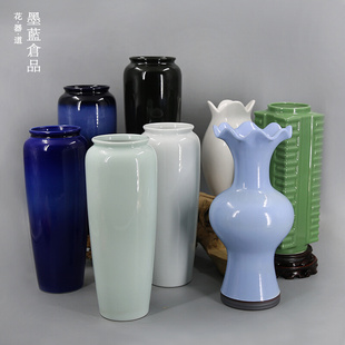 小原流投入瓶花器禅意日式 复古陶瓷花艺插花大花瓶 中式 花道器皿