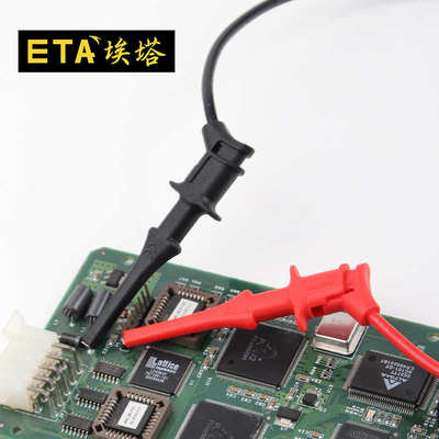 ETA4513万用表测试线仪器连接线IC测试夹4mm直角插头转微型钩