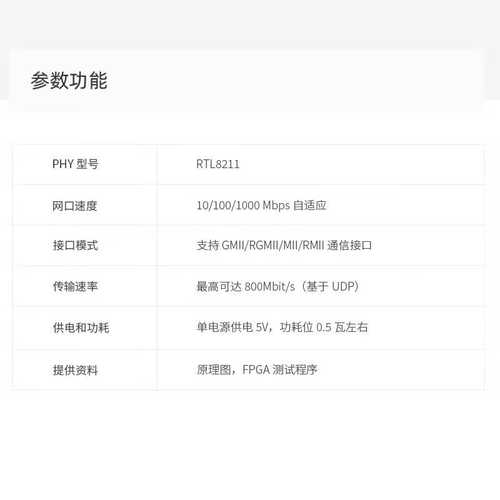 ALINX 黑金 1000M 以太网模块配套 千兆  AN8211 不含FPGA开发板
