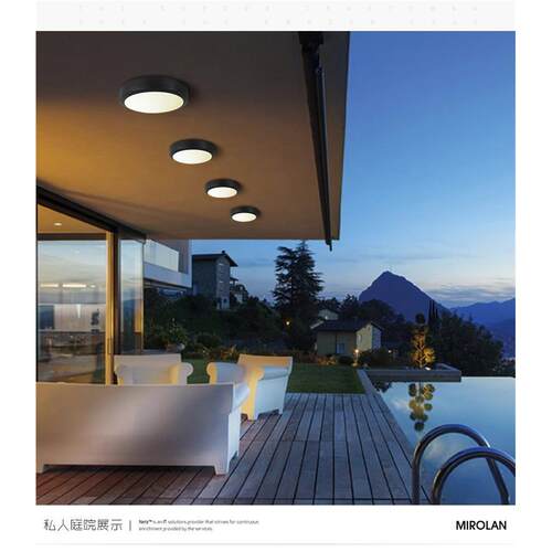 户外防水北欧吸顶灯感应玄关阳台过道LED圆形简约外墙别墅门口灯