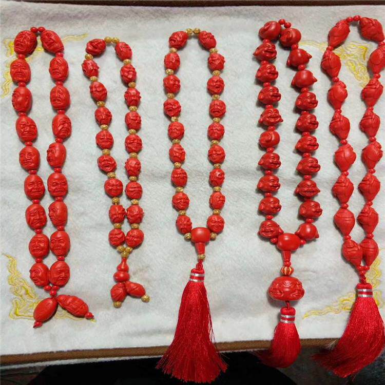 玉器工艺品（人工朱砂手持，车挂，本命年，中国红）挂件