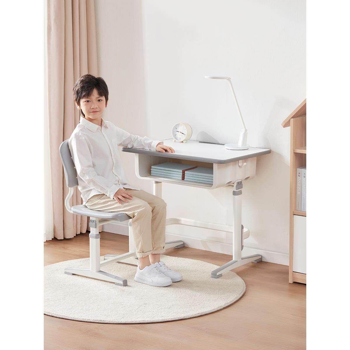 育才儿童学习桌可升降小学生家用书桌小尺寸户型简易写字桌课桌椅
