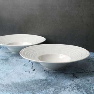 波纹草帽盘釉下彩陶瓷沙拉碗