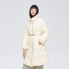 艾莱依收腰羽绒服女款秋冬季次新款时尚设计感立领中长款防风外套