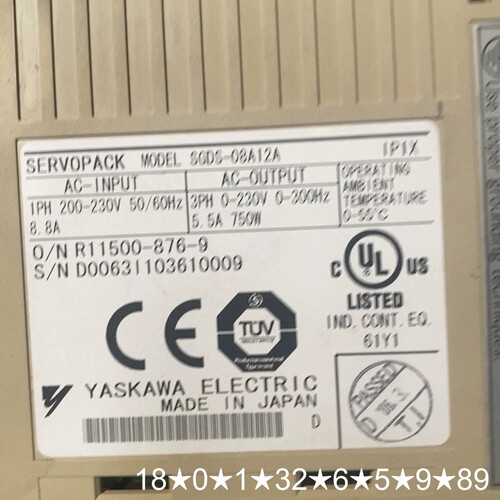 SGDS-08A12A。750W伺服驱动器，