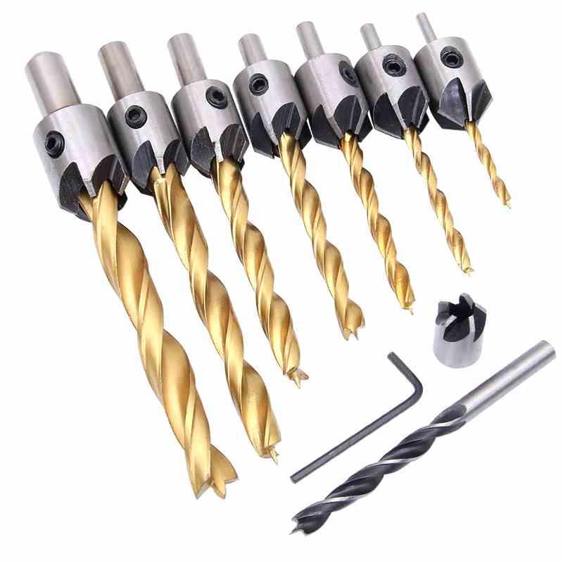 木工沉孔钻头 木板打孔 开孔器钻头套装沉头钻芯木材扩孔木工工具