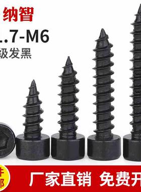 黑色8.8级内六角自攻螺丝HA高强度音箱喇叭木螺丝钉M2M3M4M5M6mm