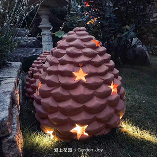 圣诞风 爱上花园杂货庭院装 饰 摆件 星星灯&榛果星星灯 松果风灯