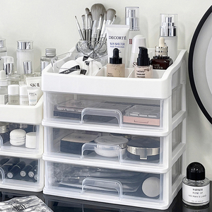 化妆品收纳盒透明简约化妆台口红护肤品面膜置物架箱桌面抽屉盒子