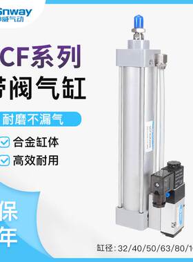 神威SCF带电磁阀气动标准气缸50/63/80/100-50X100X125X150X200S