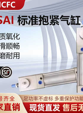 亚德客抱紧气缸BSAI带锁气缸40X50X100X300X500X600X700X800X900S