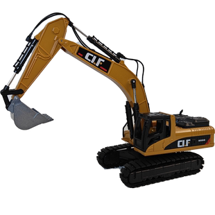 合金工程车挖掘机儿童玩具车大号灯光挖机模型铲车履带破碎车男孩