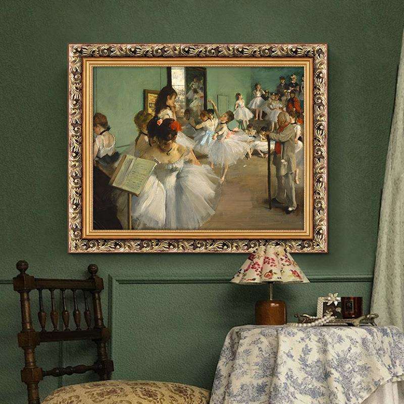 德加芭蕾舞油画美式玄关装饰画舞蹈艺术教室过道挂画经典人物壁画