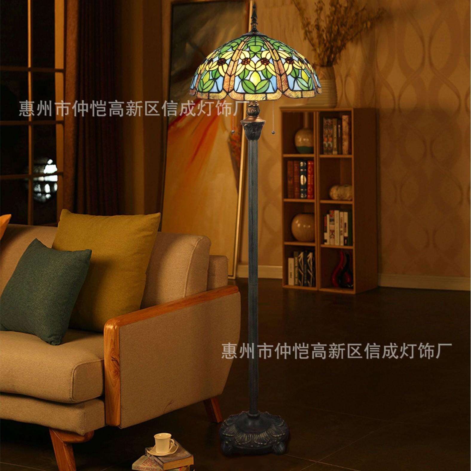 蒂凡尼绿野仙踪站立灯新中式餐厅卧室别墅咖色玻璃珠子高档落地灯