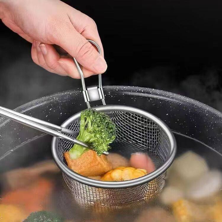 不锈钢细网家用带挂钩粉篱捞面勺漏网油炸网篮漏勺子火锅挂钩漏勺,家庭/个人清洁工具,水槽沥水袋,淘宝优惠券,粉丝福利购,淘宝优惠卷