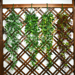 塑料假花壁挂常青藤 仿真地瓜叶 家居商城装饰垂吊仿真植物垂柳