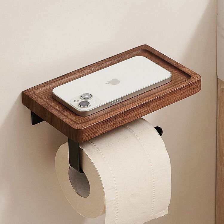 2025新款胡桃木浴室卫生间实木厕纸置物架卷纸巾架厨房纸巾架