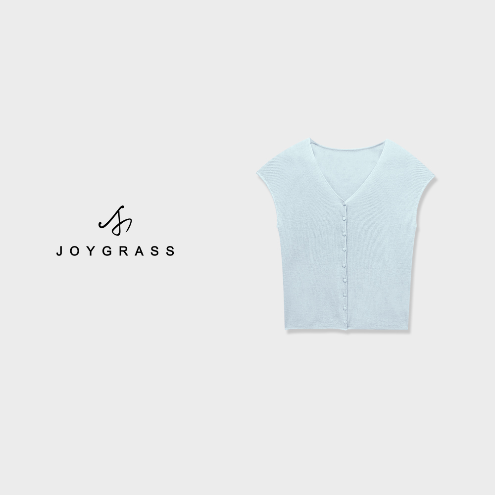 【汤曼妮粉丝专享】JOYGRASS【晴澜絮语】新简约针织开衫Z-05979